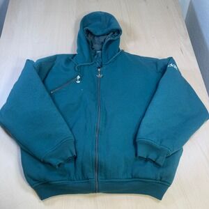Vintage Adidas‎ Teal Blue Full Zip Hoodie Jacket Trefoil Logo Mens